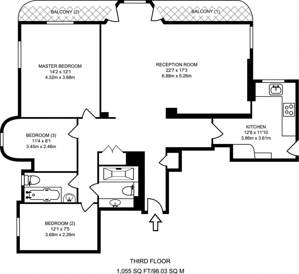 Floorplan for Pembroke Road, London