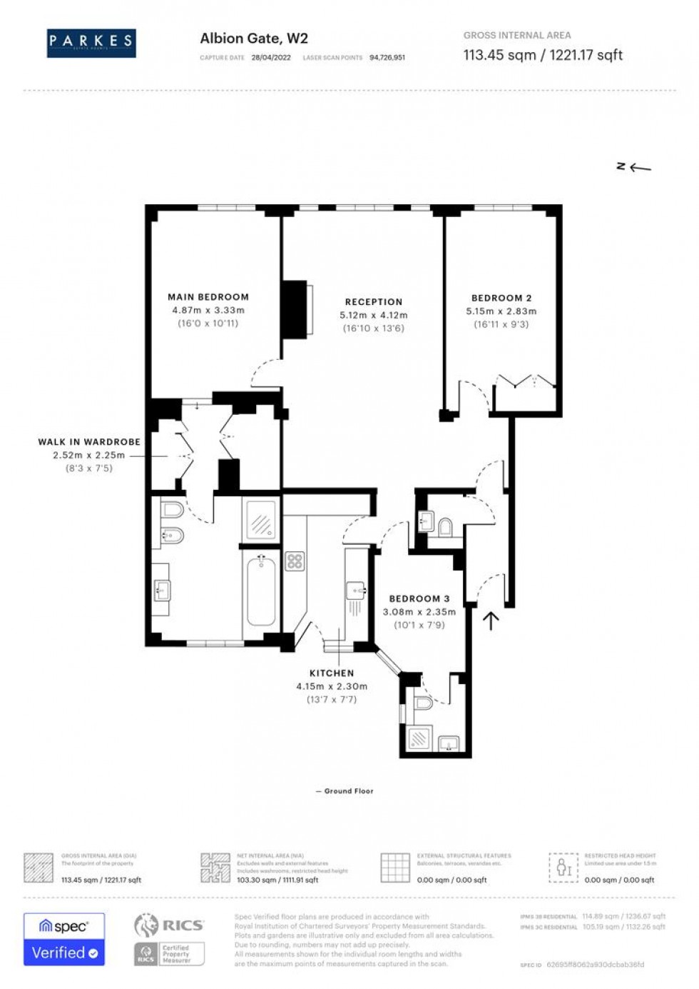 Floorplan for Albion Street, Westminster, London