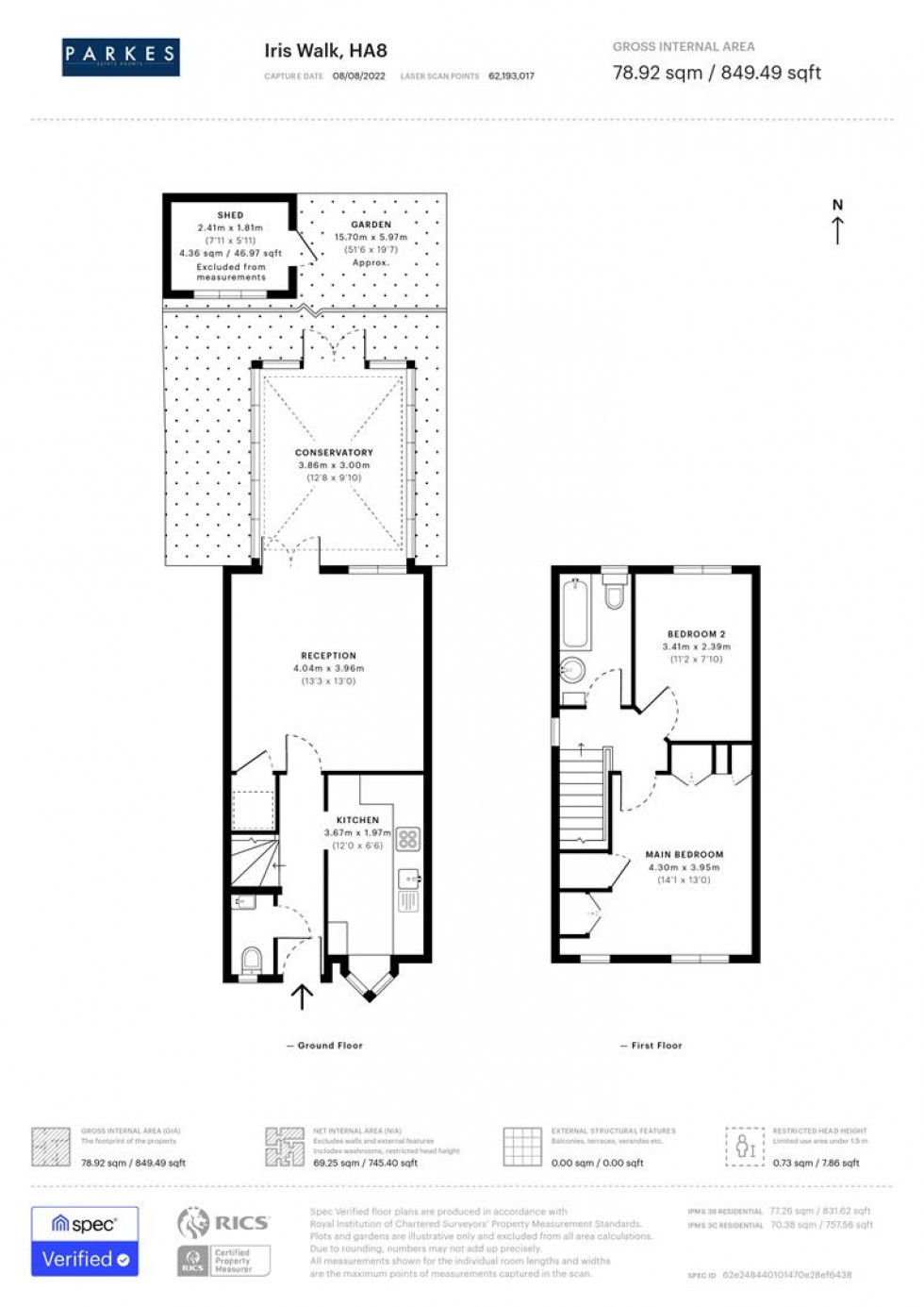 Floorplan for Iris Walk, Edgware, Middlesex