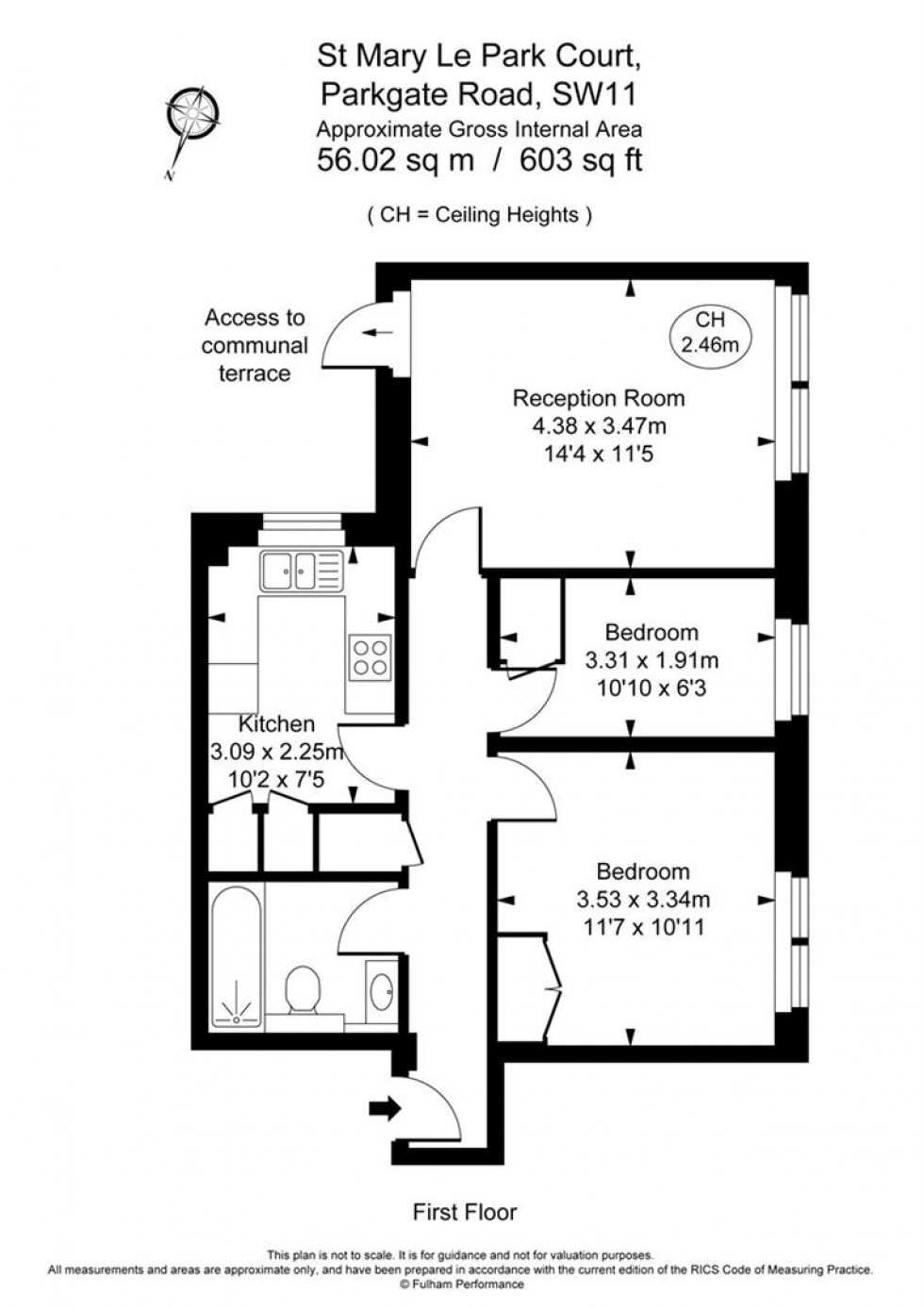 Floorplan for Parkgate Road, London