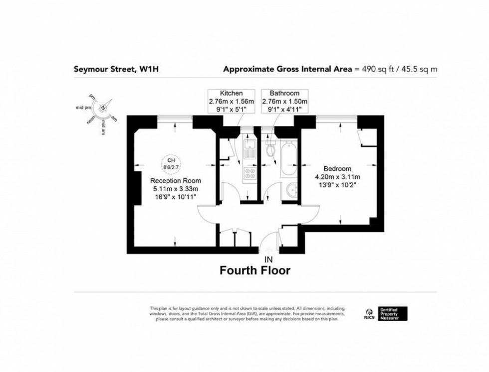 Floorplan for Seymour Street, London