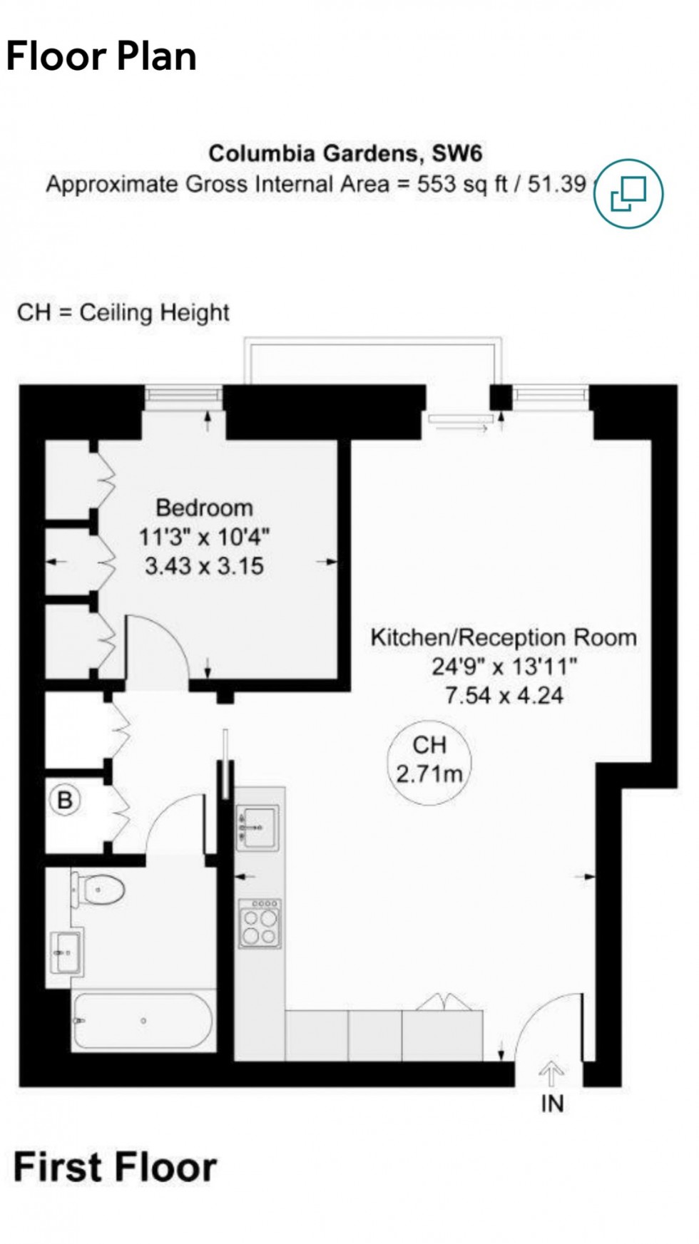 Floorplan for Columbia Gardens, London