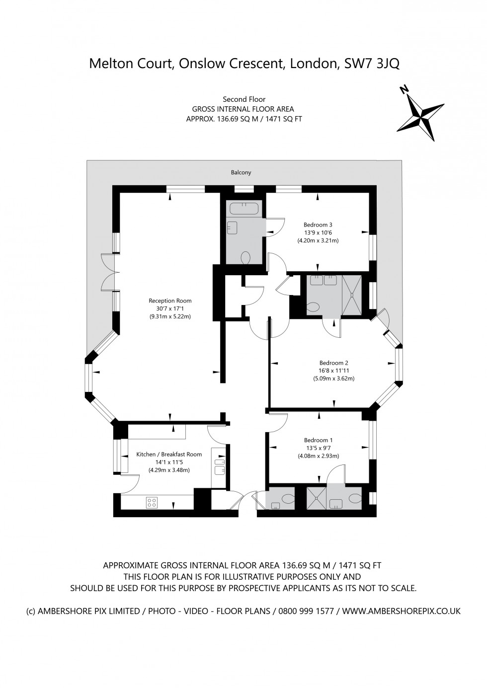 Floorplan for Onslow Crescent, London