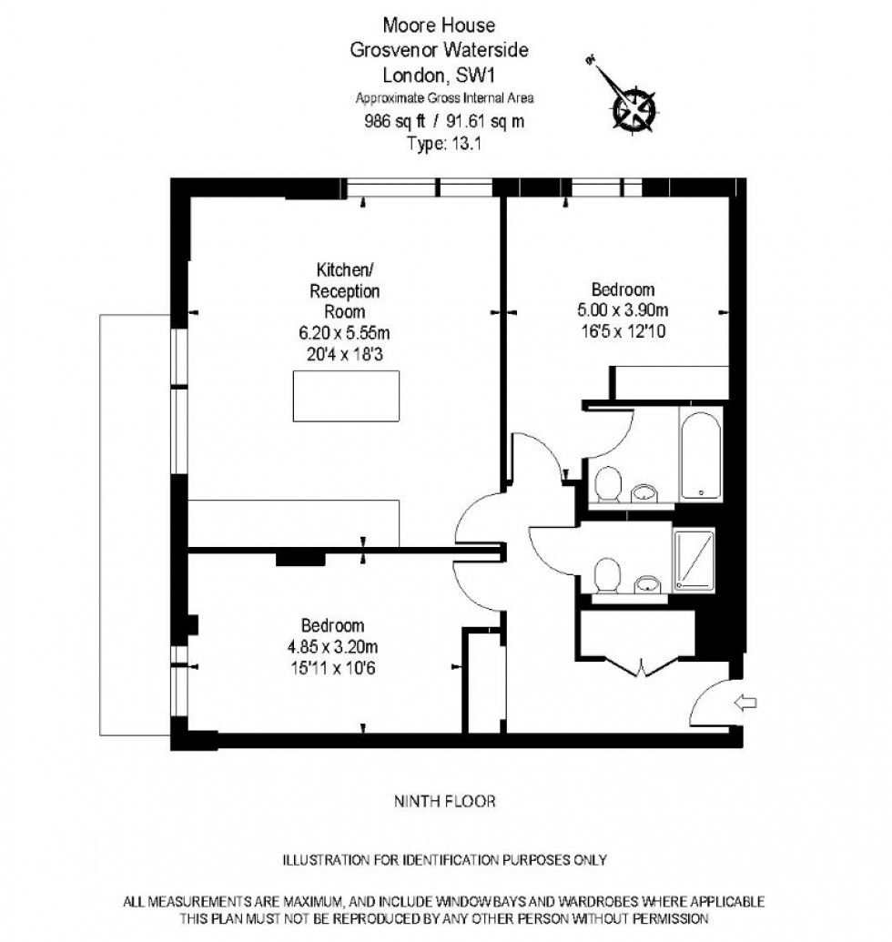 Floorplan for Grosvenor Waterside, 2 Gatliff Road, London