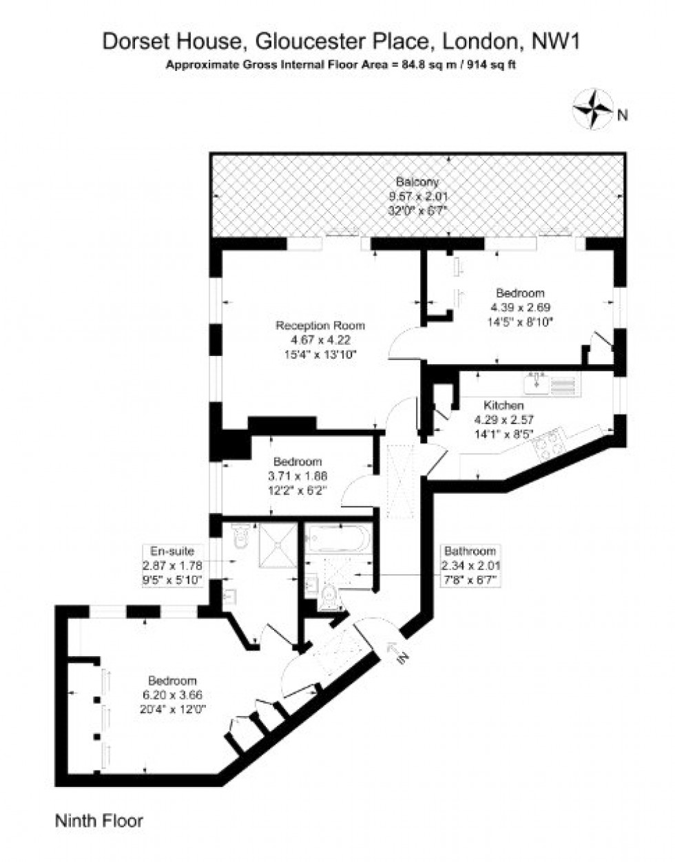 Floorplan for Gloucester Place, London