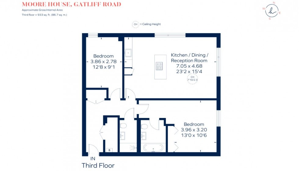 Floorplan for Gatliff Road, London